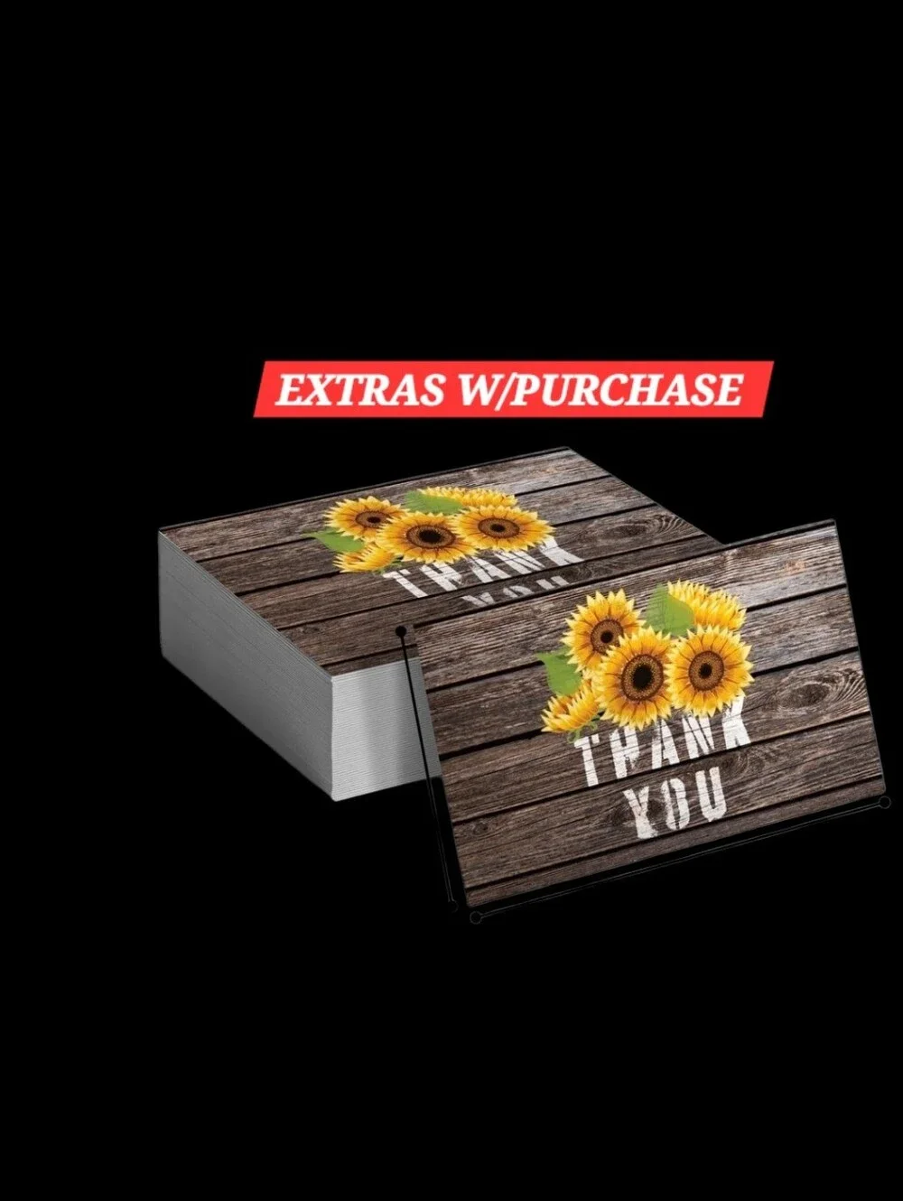 25ct. 4x6 Rustic Sunflower 'Thank You' Cards 3 Random Polymailers ✨️PRICE FIRM✨️